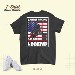 american barrel racer cowgirl for rodeo barrel racing, t-shirt, unisex standard t-shirt