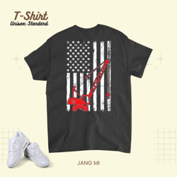 american flag crane operator construction heavy equipment, t-shirt, unisex standard t-shirt