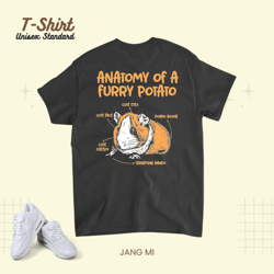 anatomy of a furry potato guinea pig, t-shirt, unisex standard t-shirt