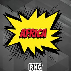 African PNG Africa Comic Kapow Style Artwork PNG For Sublimation Print