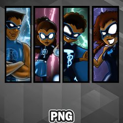 African PNG Family of Superheroes PNG For Sublimation Print