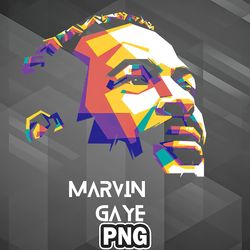 African PNG Marvin Gaye WPAP Pop Art PNG For Sublimation Print