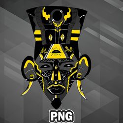 African PNG Black And Yellow African Mask PNG For Sublimation Print
