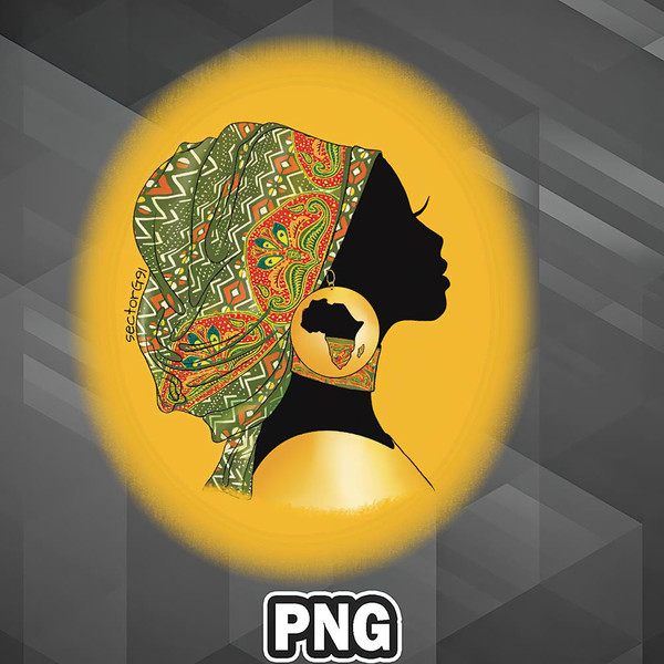 AFC1107231337251-African PNG FEARLESS BLACK WOMAN - GOLD PNG For Sublimation Print.jpg