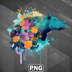 African PNG The Hippo Nile PNG For Sublimation Print