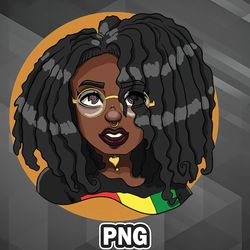 African PNG Black Girl Anime Cutey PNG For Sublimation Print