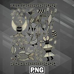 African PNG African Senufo Korhogo Tribal Ethnic Art PNG For Sublimation Print