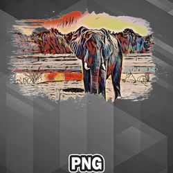 African PNG African Elephant Art PNG For Sublimation Print