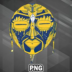 African PNG Navy Gold African Mask 2 PNG For Sublimation Print