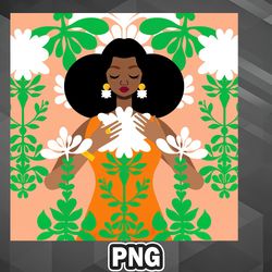 African PNG Nouveau Orange PNG For Sublimation Print