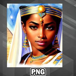 African PNG Nubian Egyptian Princess PNG For Sublimation Print
