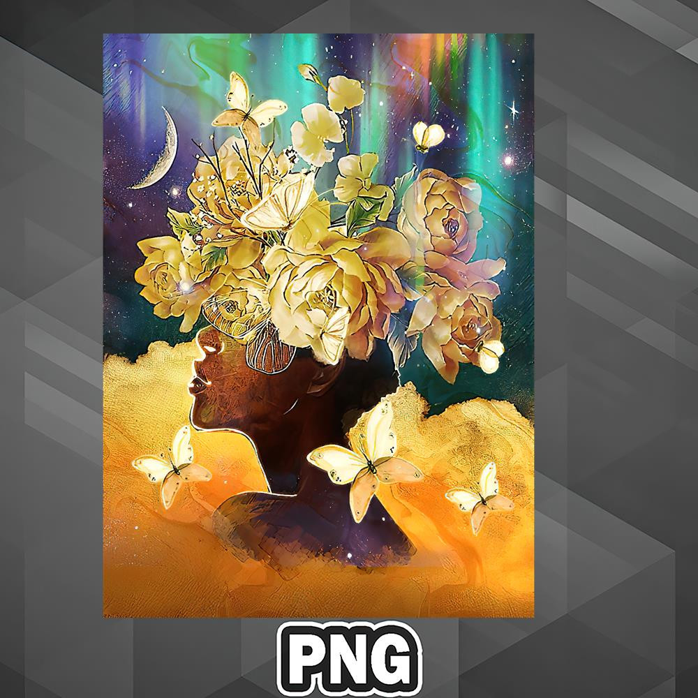 AFC1107231337286-African PNG Golden Flower Head Black Woman PNG For Sublimation Print.jpg