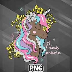 African PNG Black Unicorn PNG For Sublimation Print
