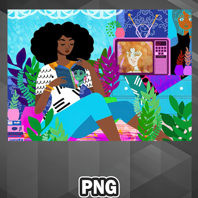 AFC1107231337486-African PNG Retro Wave Anime TV PNG For Sublimation Print.jpg