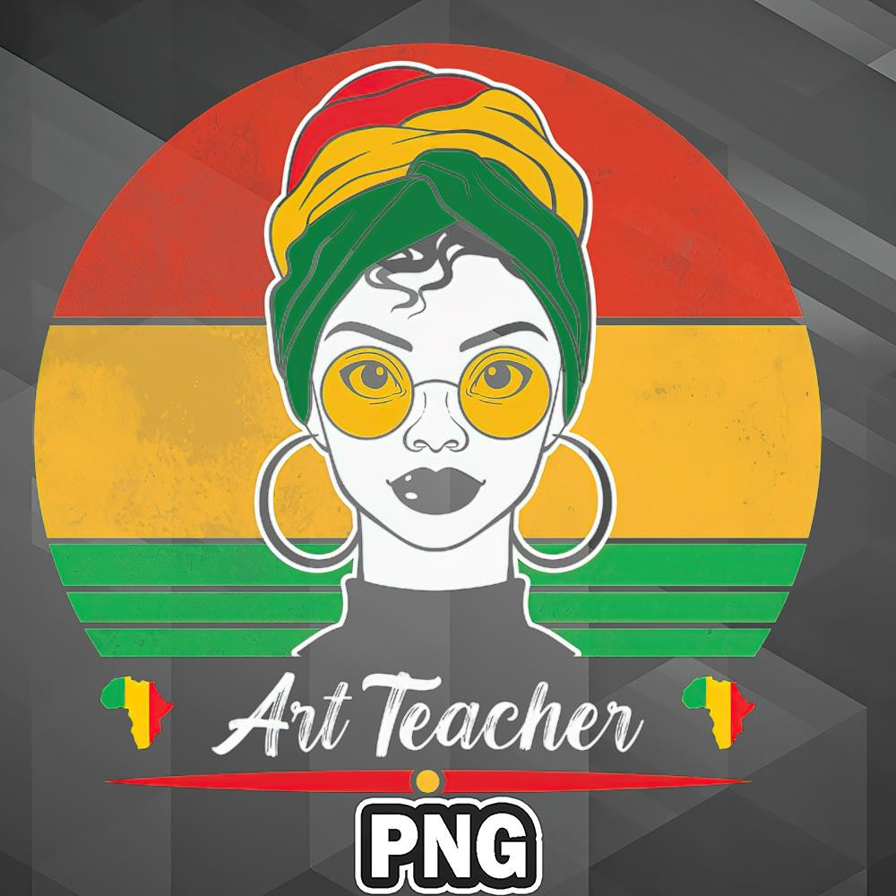 AHT1107231335305-African PNG Black History Month Art Teacher Afro African American Black Girl PNG For Sublimation Print.jpg