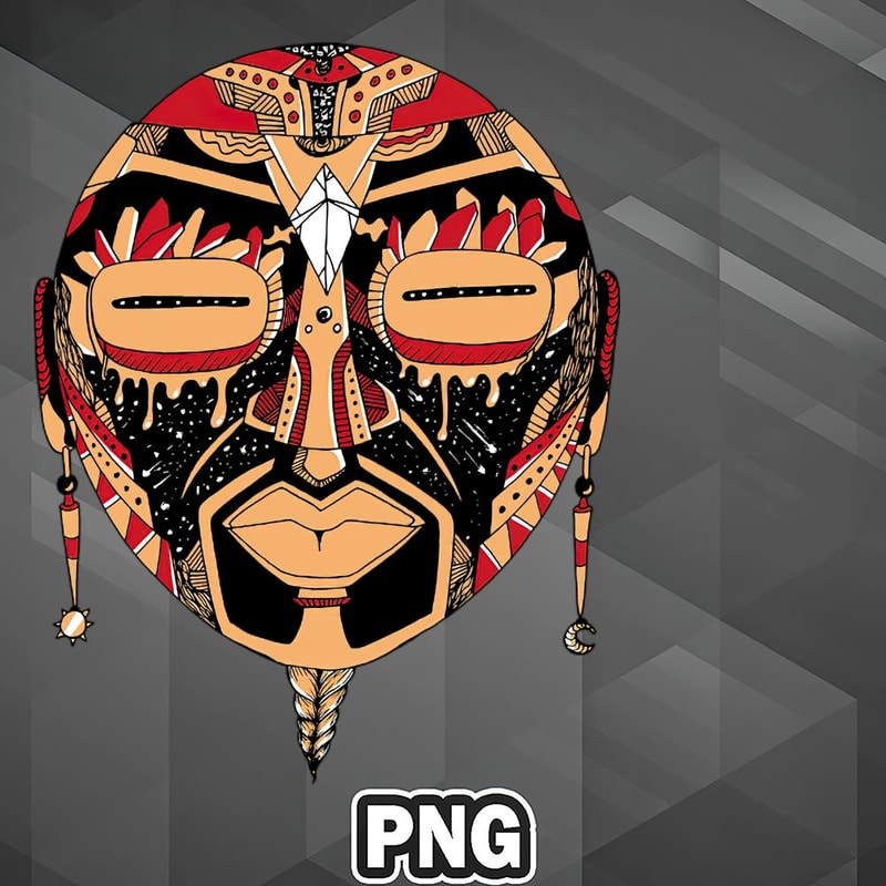 FRI1107231313751-African PNG Red and Cream African Mask 2 PNG For Sublimation Print.jpg