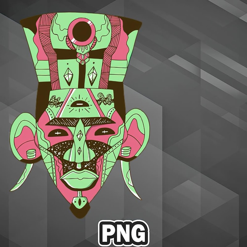 FRI1107231313730-African PNG Pink Mint African Mask 6 PNG For Sublimation Print.jpg
