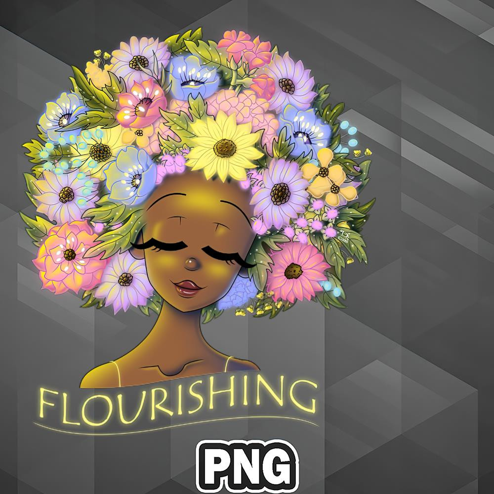 FRI110723131374-African PNG African American Woman And Flowery Hair With A Glow PNG For Sublimation Print.jpg