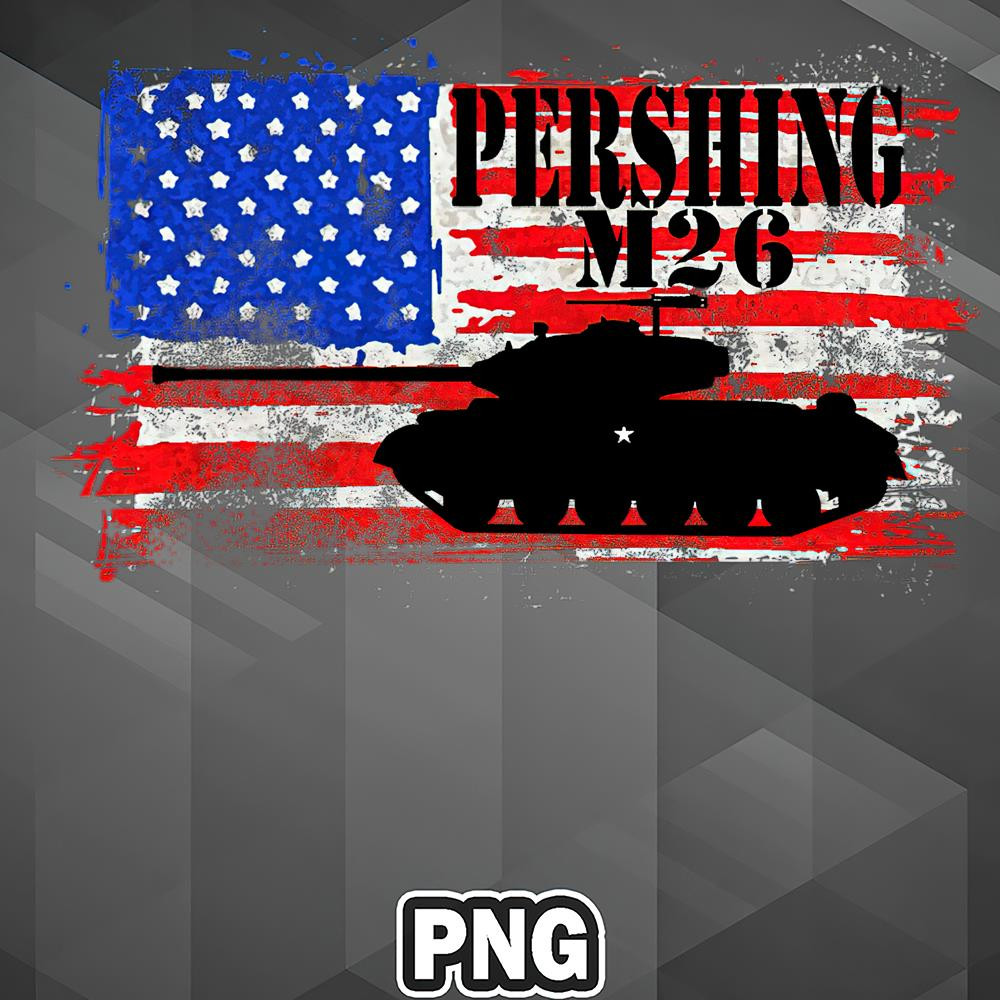 VT0607230739569-Army PNG Pershing M26 US Military Battle Tank PNG For Sublimation Print.jpg