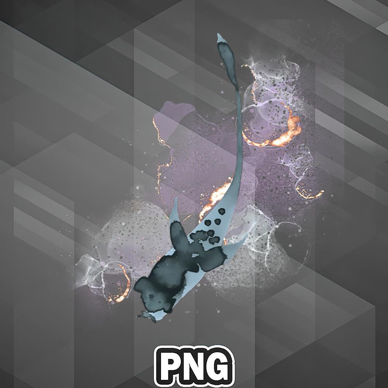 AS1007231309677-Asian PNG Sumi E Pop - Green Fish Animal PNG For Sublimation Print.jpg