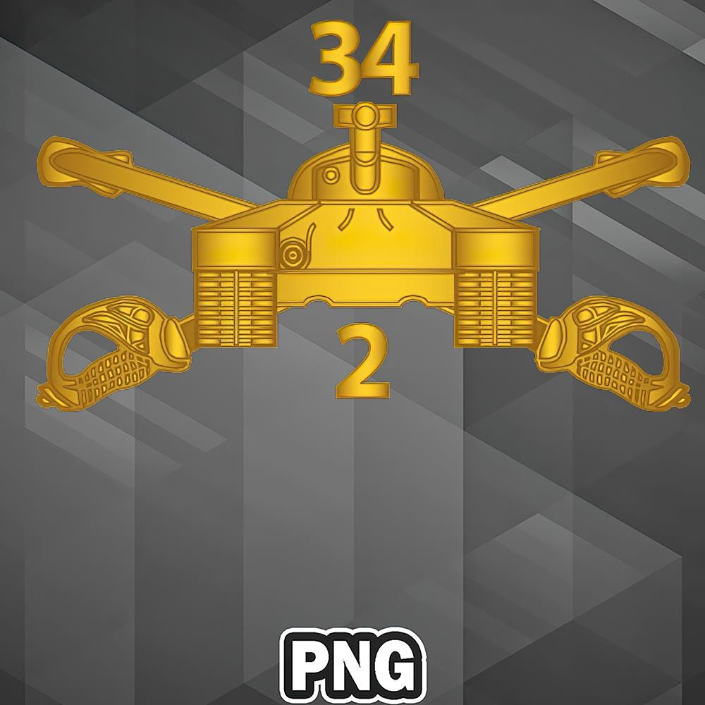 AMO060723075014-Army PNG 2nd Bn 34th Armor - Armor Branch PNG For Sublimation Print.jpg