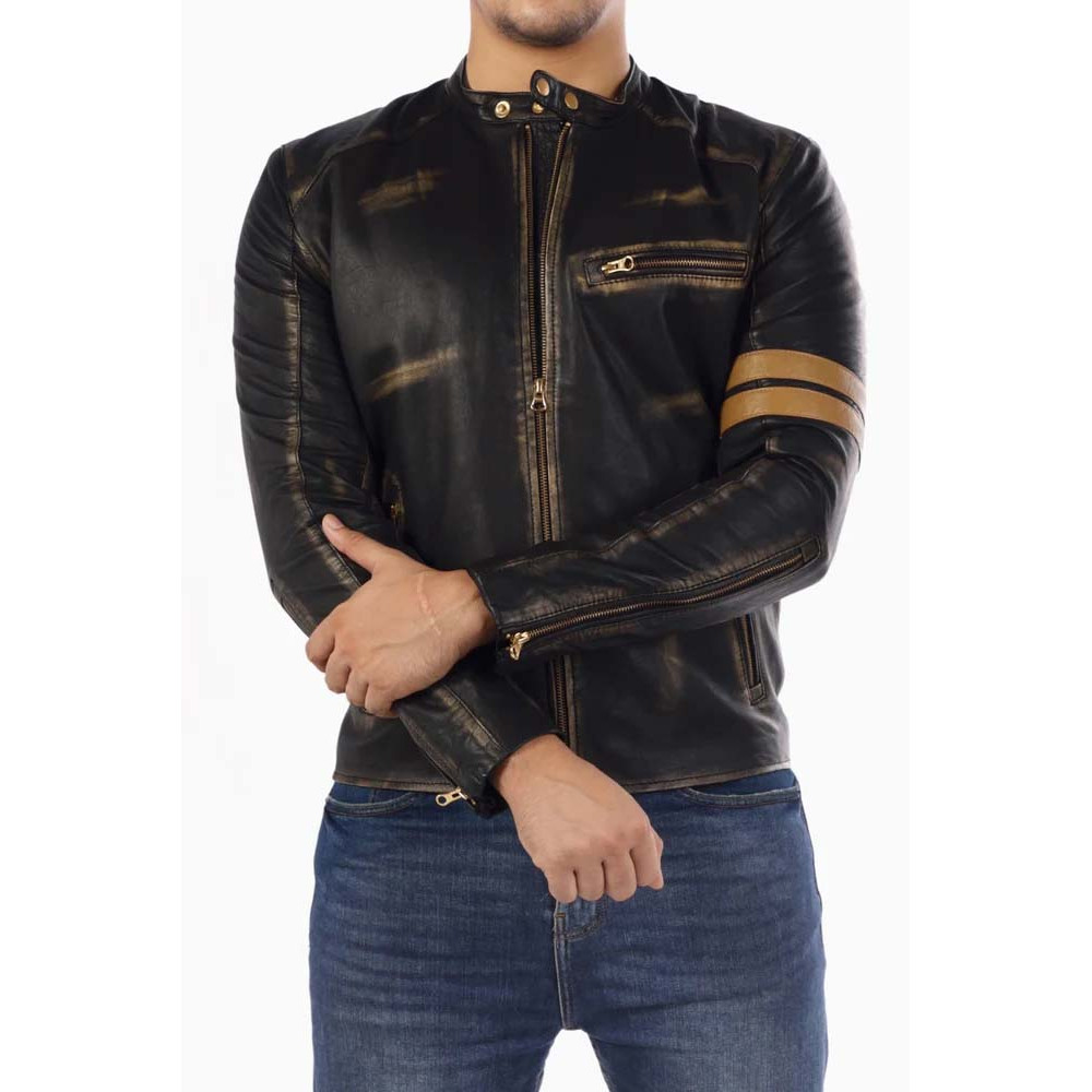 Cafe Racer Genuine Lambskin Leather Jacket_2.jpg