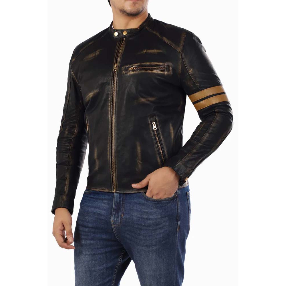 Cafe Racer Genuine Lambskin Leather Jacket_3.jpg
