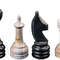 Jet Black Burma Teak Marble Natural Stone Chess Set With Rustic Series Chess Pieces 7