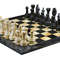 Jet Black Burma Teak Marble Natural Stone Chess Set With Rustic Series Chess Pieces 2