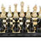 Jet Black Burma Teak Marble Natural Stone Chess Set With Rustic Series Chess Pieces 1