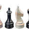 Jet Black Burma Teak Marble Natural Stone Chess Set With Rustic Series Chess Pieces 6