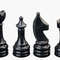 Jet Black Burma Teak Marble Natural Stone Chess Set With Rustic Series Chess Pieces 4
