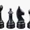 Burma Teak Jet Black Marble Natural Stone Chess Set With Rustic Series Chess Pieces 5