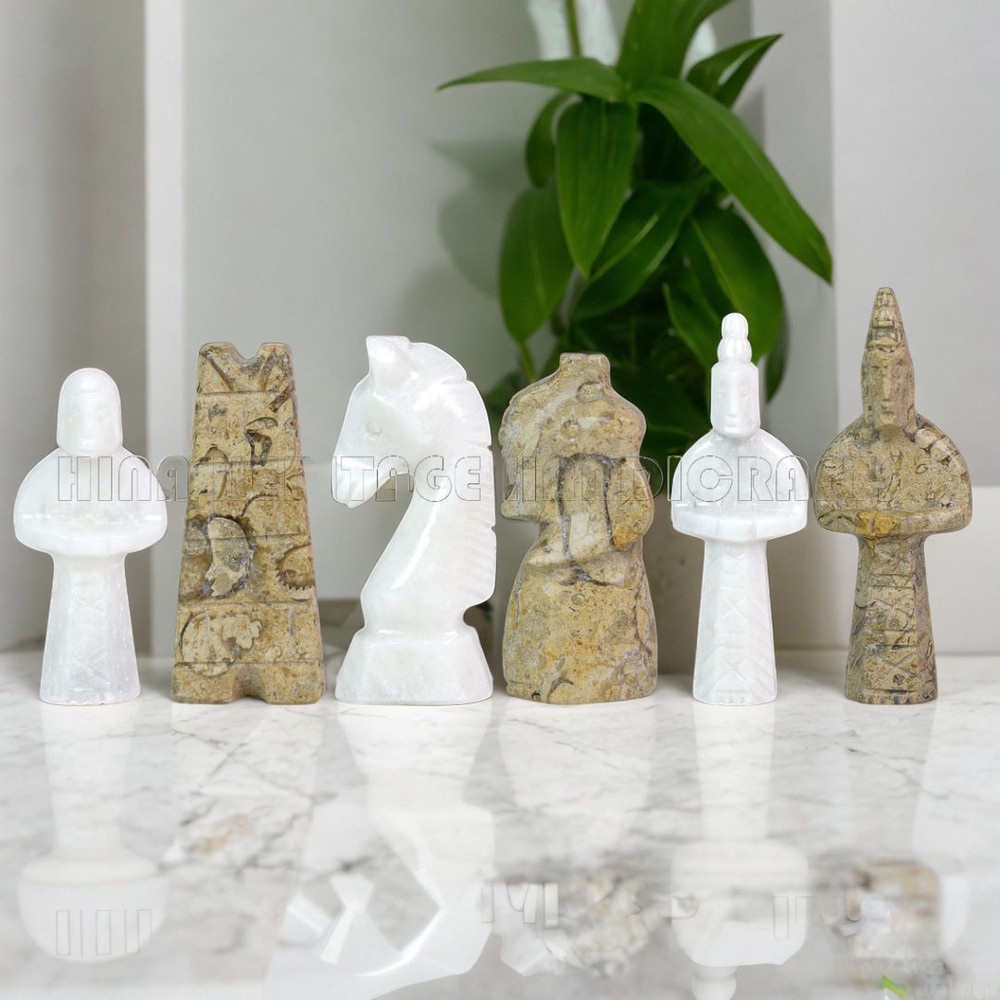 Luxury Coral White Marble Royal Bishop Series Chess Set Handcrafted Chess Pieces 0