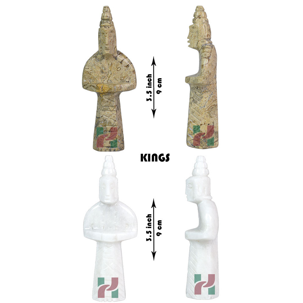 Luxury Coral White Marble Royal Bishop Series Chess Set Handcrafted Chess Pieces 5