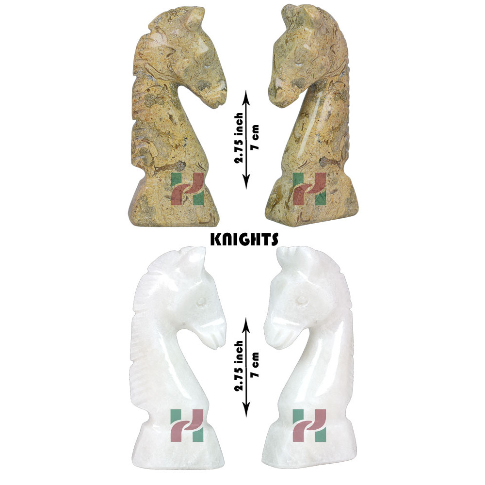 Luxury Coral White Marble Royal Bishop Series Chess Set Handcrafted Chess Pieces 3