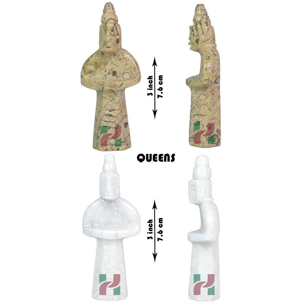 Luxury Coral White Marble Royal Bishop Series Chess Set Handcrafted Chess Pieces 6