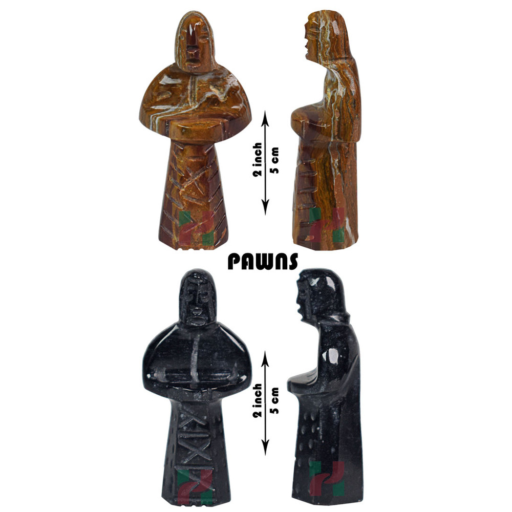 Royal Bishop Series Jet Black Red Onyx Marble Chess Pieces Set Premium Luxury Chessmen For Elegant Gameplay 7