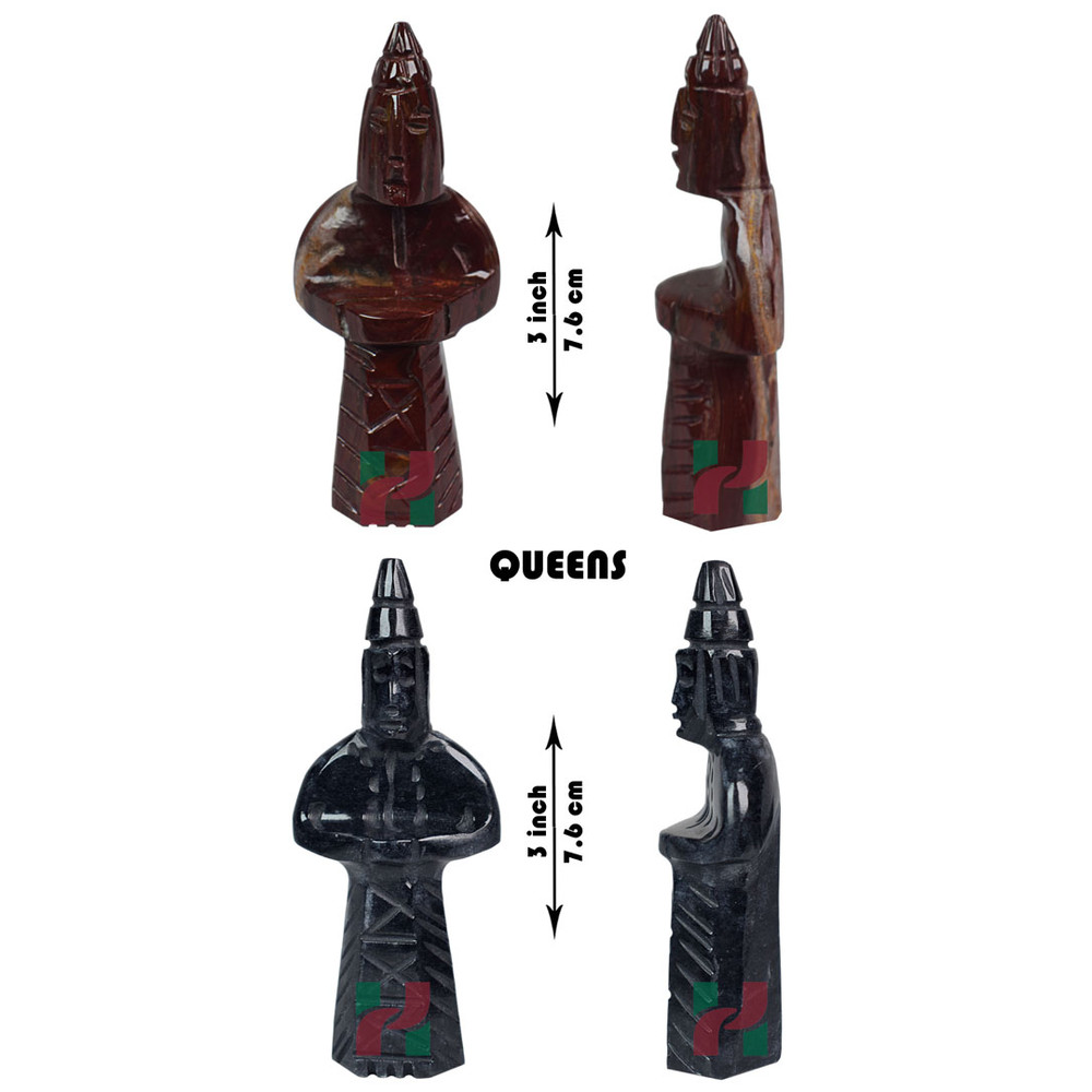 Royal Bishop Series Jet Black Red Onyx Marble Chess Pieces Set Premium Luxury Chessmen For Elegant Gameplay 6