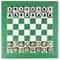 Splash Green Leather RollUp Chess Set With ZigZag Stitching Marble Checkers With Metallic Edge Le 3