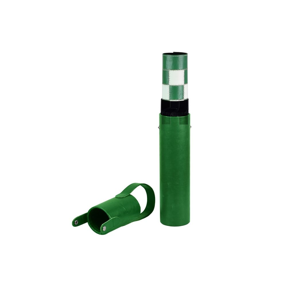 Splash Green Leather RollUp Chess Set With ZigZag Stitching Marble Checkers With Metallic Edge Le 6