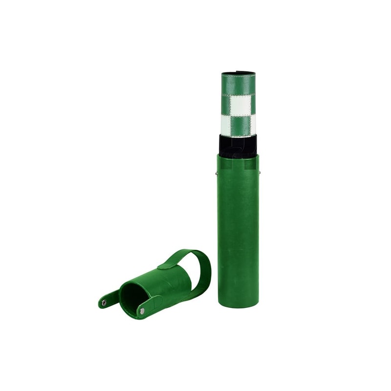 Splash Green Leather RollUp Chess Set With ZigZag Stitching Marble Checkers With Metallic Edge Le 6