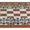 Luxury Walnut Brown Leather Rollup Chess Set Marble Checkers Metallic Trim ZigZag Stitching Leath 1