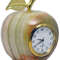 4x4 Inch Green Onyx Apple Shape Desk Clock  Handcrafted Natural Stone Table Clock For Home  Office  0