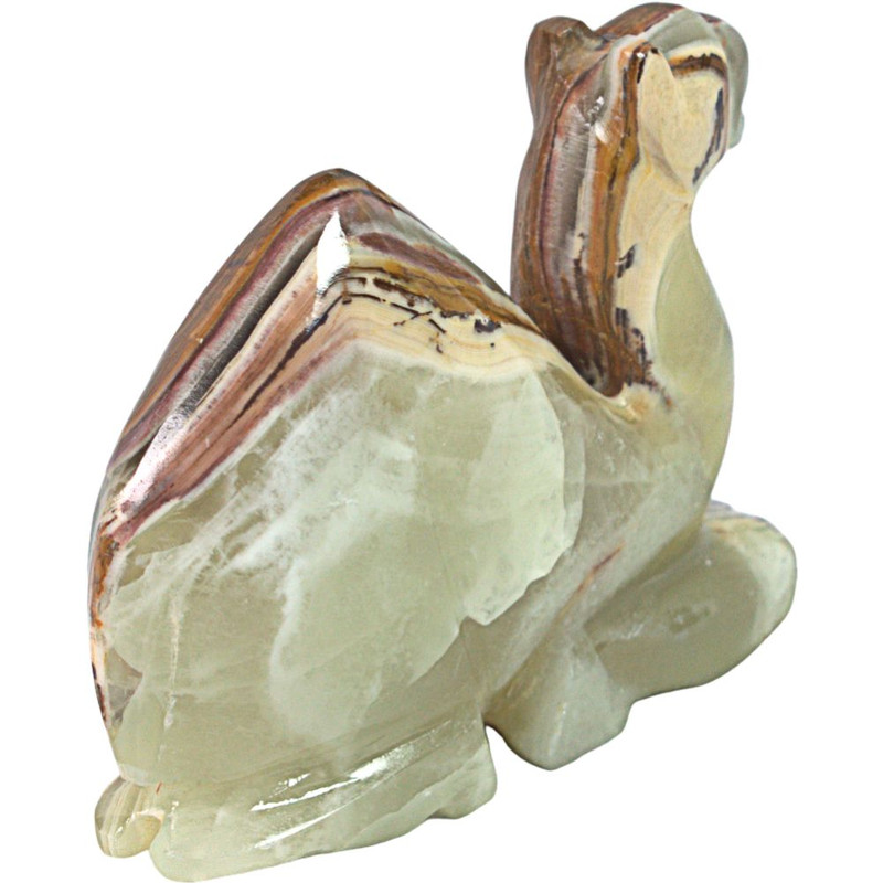 Green Onyx Natural Stone Sitting Camel Shape Clock Unique Decorative Timepiece 4