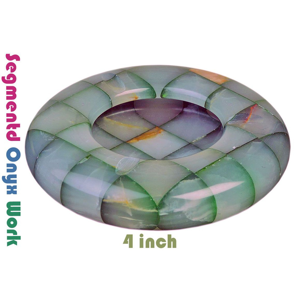 Assorted Natural Marble Onyx Ash Tray 4 Inch Decorative Stone Ashtray 3