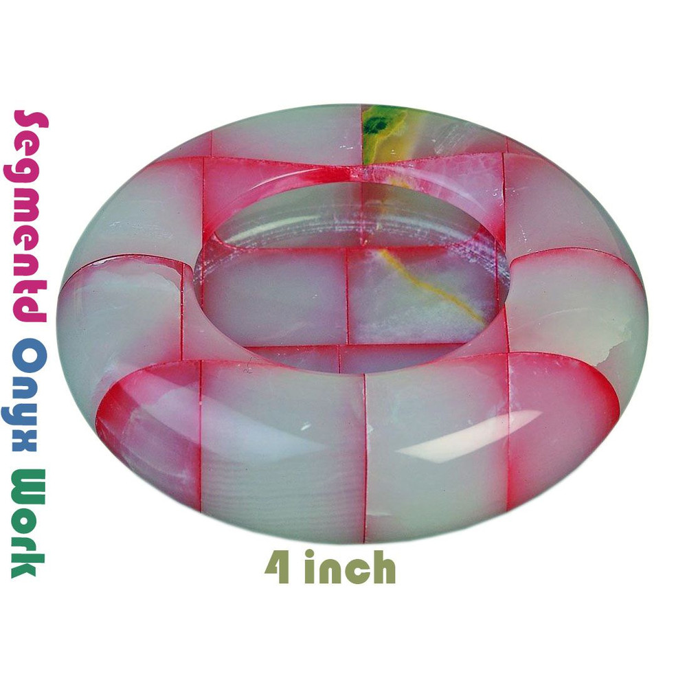 Assorted Natural Marble Onyx Ash Tray 4 Inch Decorative Stone Ashtray 5