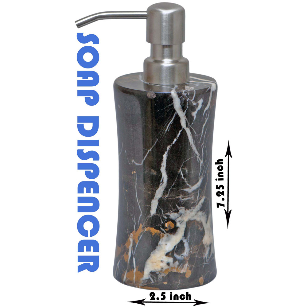 Elegant Black And Gold Marble Bathroom Set  8Piece Complete Accessories Kit For Modern Vanity Decor 1