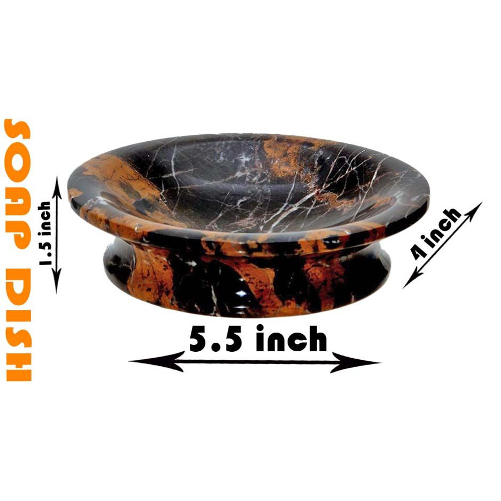 Elegant Black And Gold Marble Bathroom Set  8Piece Complete Accessories Kit For Modern Vanity Decor 6