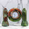 Green Onyx Twin Pillar Desk Clock  Natural Stone Table Clock  Handcrafted Decorative Clock For Home 1